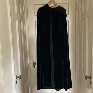 Black velvet cloak with hood